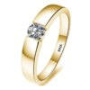 bague de fiançailles homme en or jaune fin pour femmes et hommes, 1 Carat, bracelet de mariage de luxe en Zircon clair