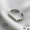 bague de fiançailles homme ouvertes en métal argenté vintage pour hommes et femmes, lettre punk