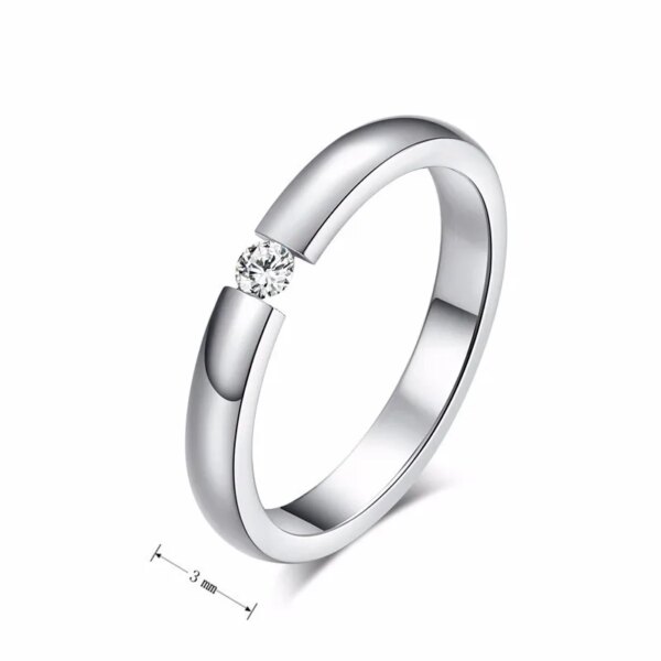 bague de fiançailles homme en acier inoxydable fin pour femmes et hommes