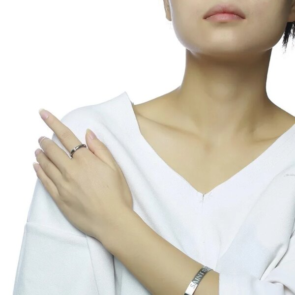 bague de fiançailles homme en acier inoxydable fin pour femmes et hommes