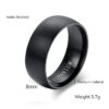 bague de fiançailles homme en titane pour hommes, 8mm, noir