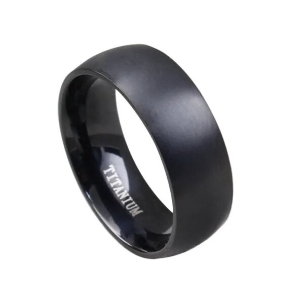bague de fiançailles homme en titane pour hommes, 8mm, noir
