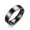 bague de fiançailles homme Anneaux noirs en acier inoxydable pour femmes et hommes, alliances, bijoux, largeur 6mm