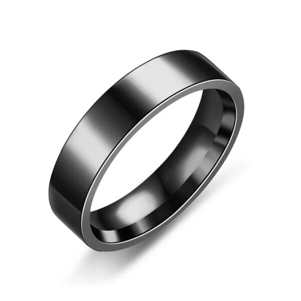 bague de fiançailles homme Anneaux noirs en acier inoxydable pour femmes et hommes, alliances, bijoux, largeur 6mm