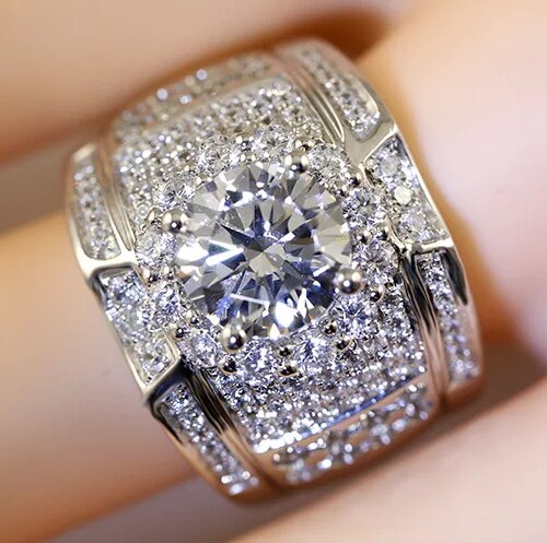 bague de fiançailles homme vintage en argent regardé 925 pour femmes et hommes