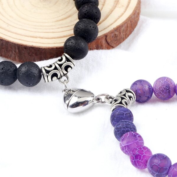Bracelet amitié Offre spéciale 2 pièces/ensemble Bracelet de perles pour amoureux pierre naturelle
