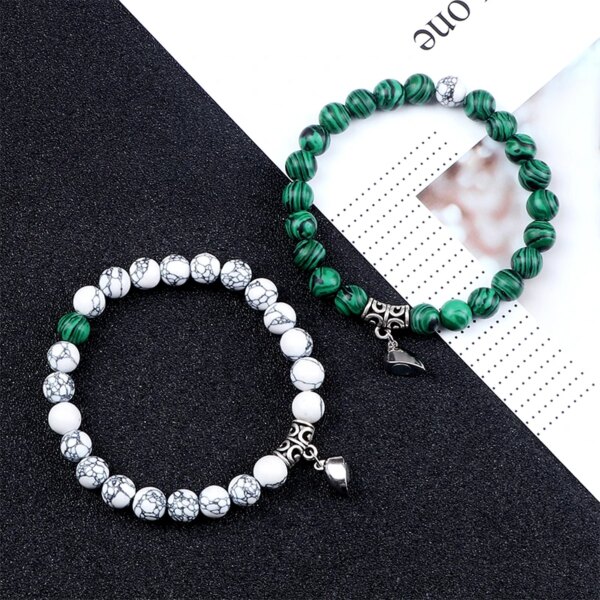 Bracelet amitié Offre spéciale 2 pièces/ensemble Bracelet de perles pour amoureux pierre naturelle
