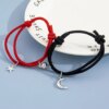 Bracelet de couple avec pendentif magnétique étoile et lune pour femme, ULfaite à la main