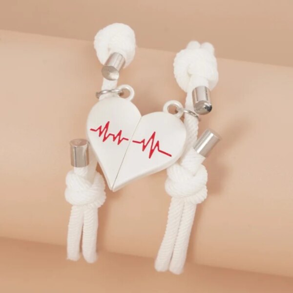 Bracelet de couple avec pendentif magnétique étoile et lune pour femme, ULfaite à la main