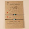 Bracelet de couple Pinky Promise pour femme, perle de coeur Shoous, bracelet tressé