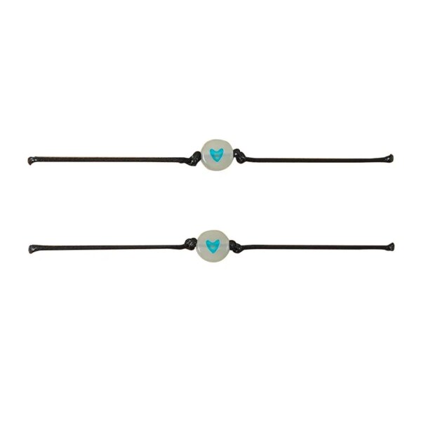 Bracelet de couple Pinky Promise pour femme, perle de coeur Shoous, bracelet tressé