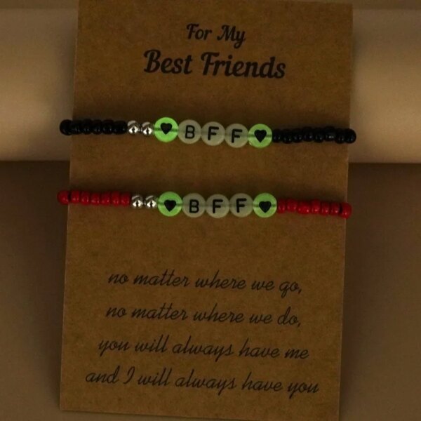 Bracelet de couple Pinky Promise pour femme, perle de coeur Shoous, bracelet tressé