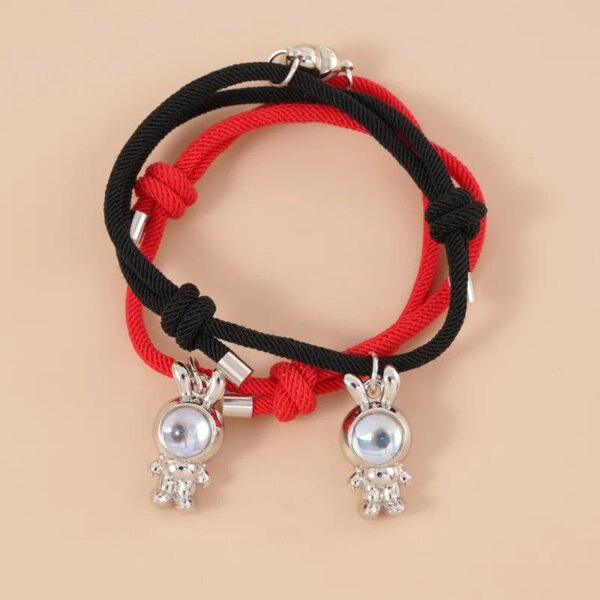 Bracelet de couple avec pendentif magnétique étoile et lune pour femme, ULfaite à la main