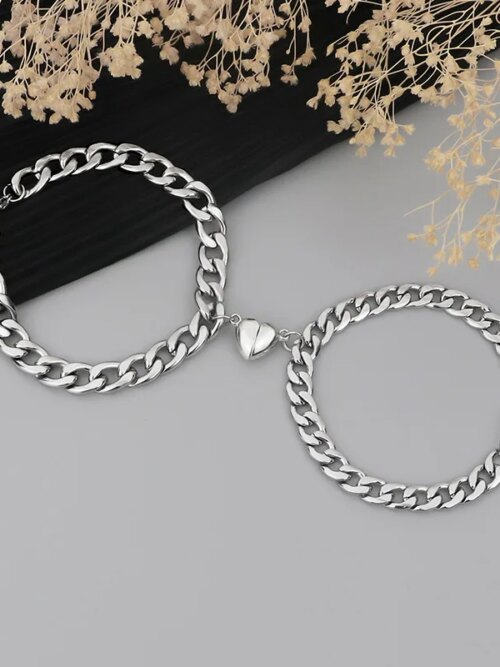 Bracelet amitié Punk en Argent pour Meilleur Ami, pour Femme et Homme
