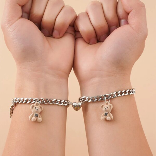 Bracelet amitié Punk en Argent pour Meilleur Ami, pour Femme et Homme
