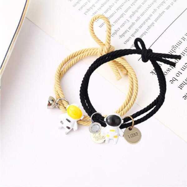 Bracelet de couple Pinky Promise pour femme, perle de coeur Shoous, bracelet tressé