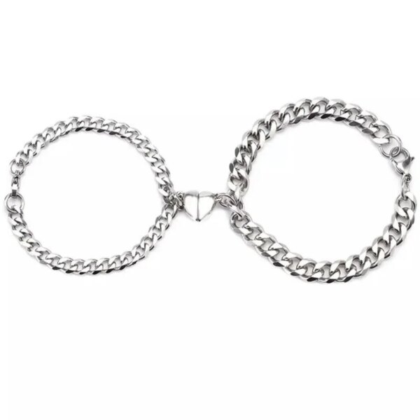 Bracelet amitié Punk en Argent pour Meilleur Ami, pour Femme et Homme