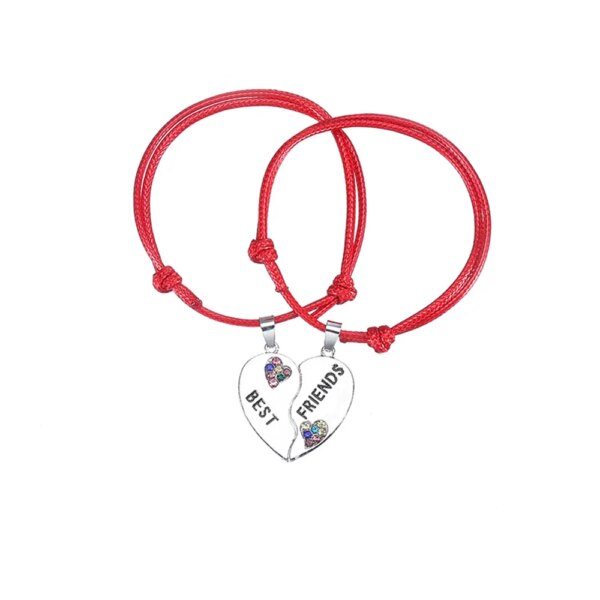 74134-fc2452.jpg Bracelet amitié coeur pour meilleure amie, chaîne en cuir noir et blanc