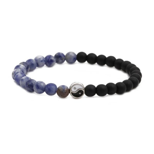 Bracelet amitié perlé à distance en pierre naturelle pour hommes et femmes, deux couleurs