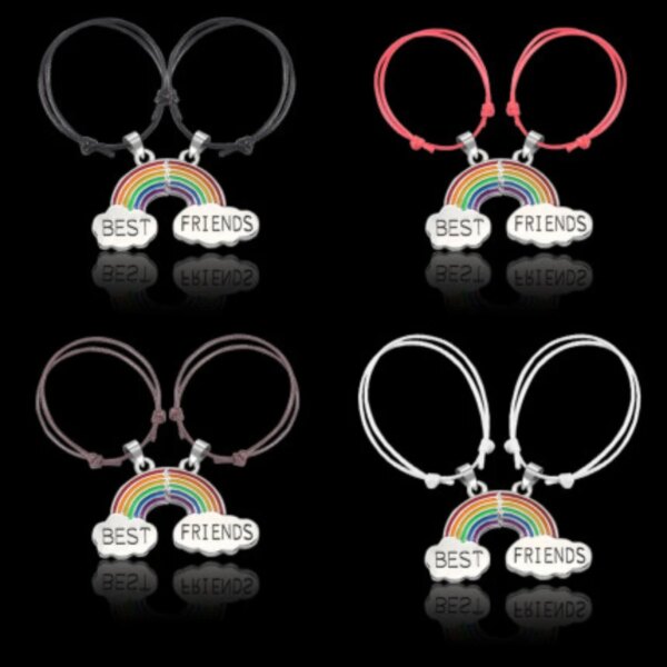 Bracelet amitié arc-en-ciel réglable pour hommes et femmes, bijoux de couple