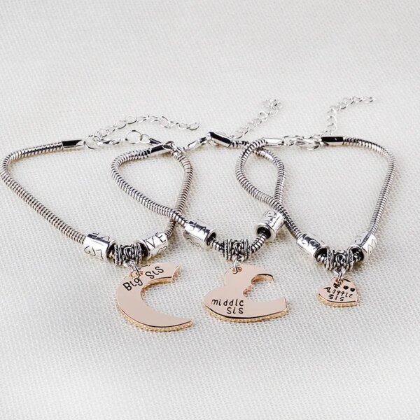 Bracelet amitié 3 Pcs/ensemble Grande Soeur Petite Soeur Bracelet Pour Femmes
