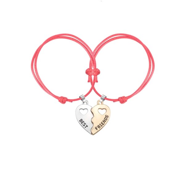 Bracelet amitié à Breloques en Forme de Cœur pour Femme et Fille, Pendentif Amissié