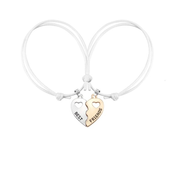 Bracelet amitié à Breloques en Forme de Cœur pour Femme et Fille, Pendentif Amissié