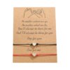 Bracelet amitié boussole en forme de cœur et d'étoile pour couples, 2 pièces/ensemble