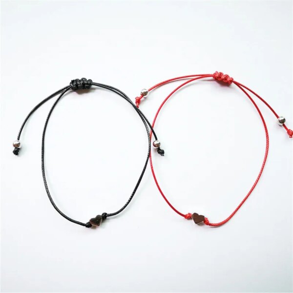 Bracelet amitié boussole en forme de cœur et d'étoile pour couples, 2 pièces/ensemble