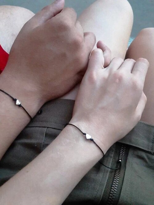 Bracelet amitié boussole en forme de cœur et d'étoile pour couples, 2 pièces/ensemble