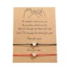 Bracelet amitié boussole en forme de cœur et d'étoile pour couples, 2 pièces/ensemble