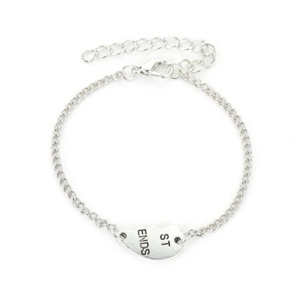 Bracelet amitié en forme de cœur pour couple, meilleurs amis, navire chia, deux parties