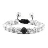 Bracelet amitié tressés à Distance pour Couples, pierres naturelles blanches et noires