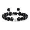 Bracelet amitié tressés à Distance pour Couples, pierres naturelles blanches et noires