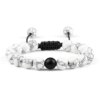 Bracelet amitié tressés à Distance pour Couples, pierres naturelles blanches et noires