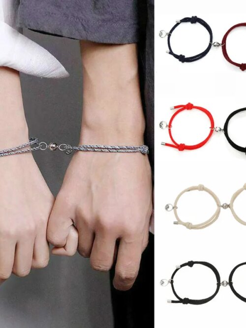 Bracelet amitié magnétique de couple pour hommes et femmes, charme de personnalité créative