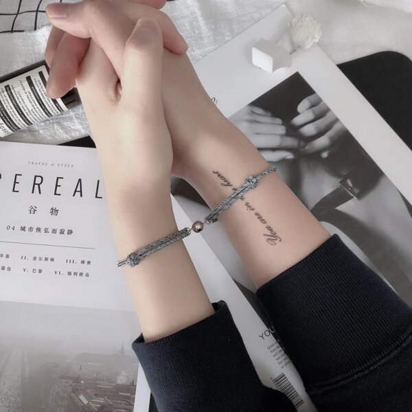Bracelet amitié magnétique de couple pour hommes et femmes, charme de personnalité créative