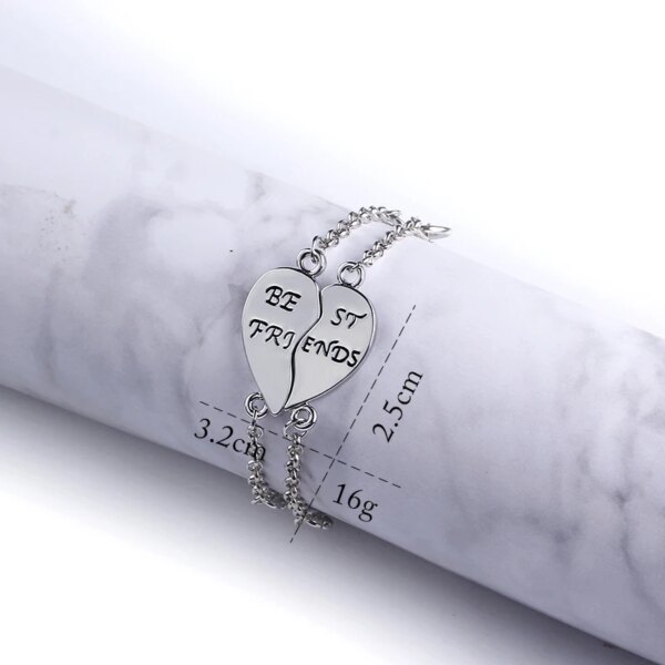 Bracelet amitié chaîne en forme de coeur pour femmes et filles, meilleurs amis