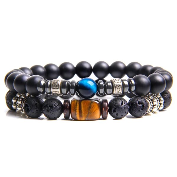 Bracelet amitié élastiques faits à la main pour hommes, 2 chaînes, bijoux d'amitié