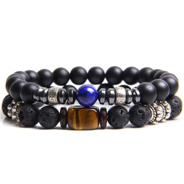 Bracelet amitié élastiques faits à la main pour hommes, 2 chaînes, bijoux d'amitié