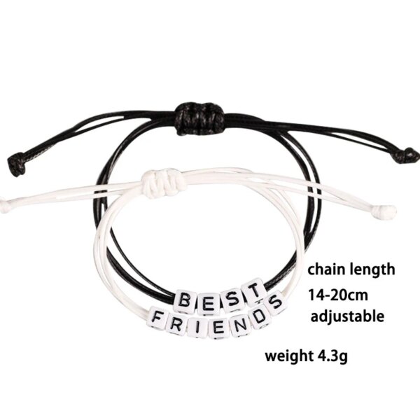 74468-8ecced.jpg Bracelet amitié Ensemble de bijoux en UL de cuir noir et blanc pour hommes et femmes