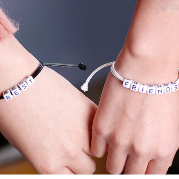 74468-efdcc6.jpg Bracelet amitié Ensemble de bijoux en UL de cuir noir et blanc pour hommes et femmes