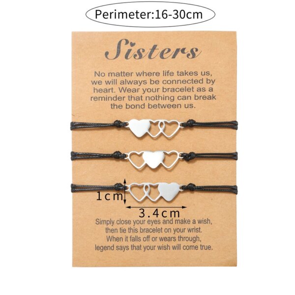 Bracelet amitié à breloques d'avertissement pour meilleur ami, navire chia, réglable