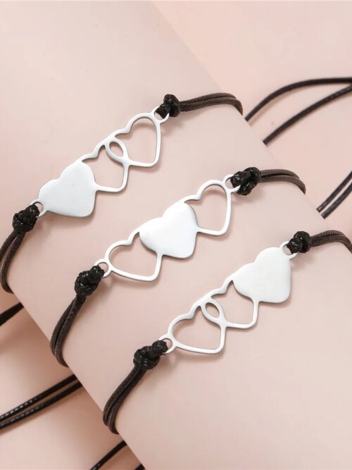 Bracelet amitié à breloques d'avertissement pour meilleur ami, navire chia, réglable