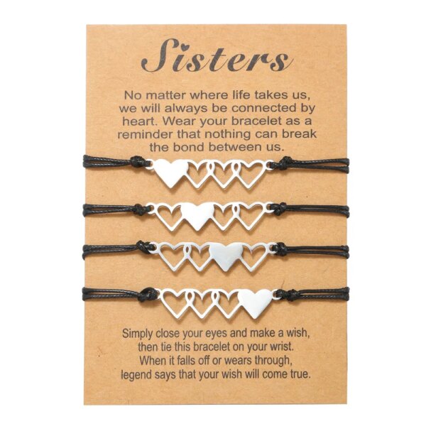 Bracelet amitié à breloques d'avertissement pour meilleur ami, navire chia, réglable