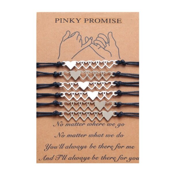 Bracelet amitié longue Distance pour filles et femmes, tissé, assorti, en forme de cœur