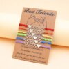 Bracelet amitié longue Distance pour filles et femmes, tissé, assorti, en forme de cœur