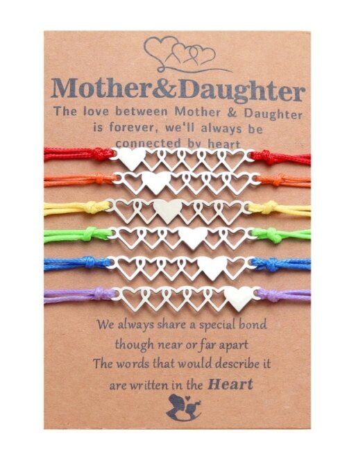 Bracelet amitié longue Distance pour filles et femmes, tissé, assorti, en forme de cœur