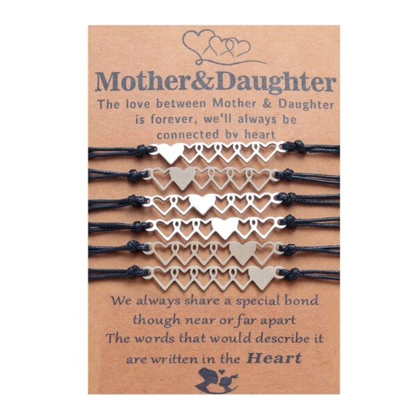 Bracelet amitié longue Distance pour filles et femmes, tissé, assorti, en forme de cœur