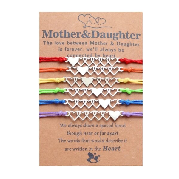Bracelet amitié longue Distance pour filles et femmes, tissé, assorti, en forme de cœur